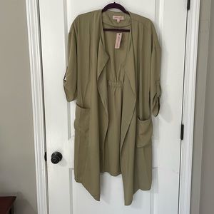 NWT - Philosophy long jacket/blouse - sage green - size small